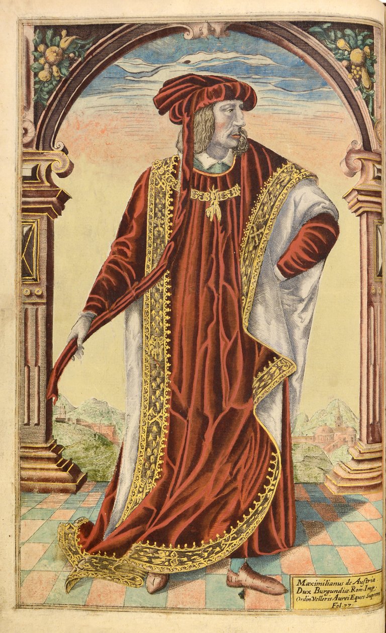 الإمبراطور ماكسيميليان الأول ، من nHonor Military ، و Civill ، William Segar ، حانة. روبرت باركر ، لندن ، 1602 (نقش ملون باليد) بواسطة وليام روجرز