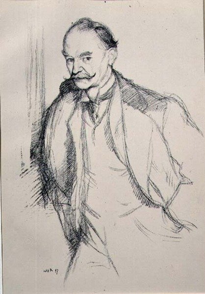 صورة لتوماس هاردي (1840-1928) من سلسلة "اللوحات الإنجليزية" بواسطة وليام روثنشتاين