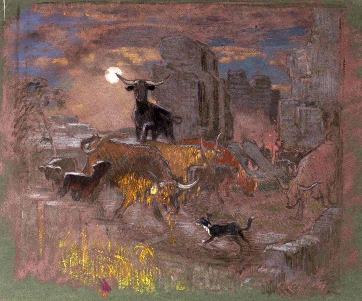 دراسة غزاة المرتفعات. ج 1918 (زيت على ورق) بواسطة وليام شاكلتون