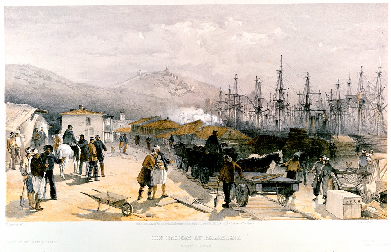 السكة الحديد في بالاكلافا ، 1855-1856 بواسطة وليام كريميا سيمبسون