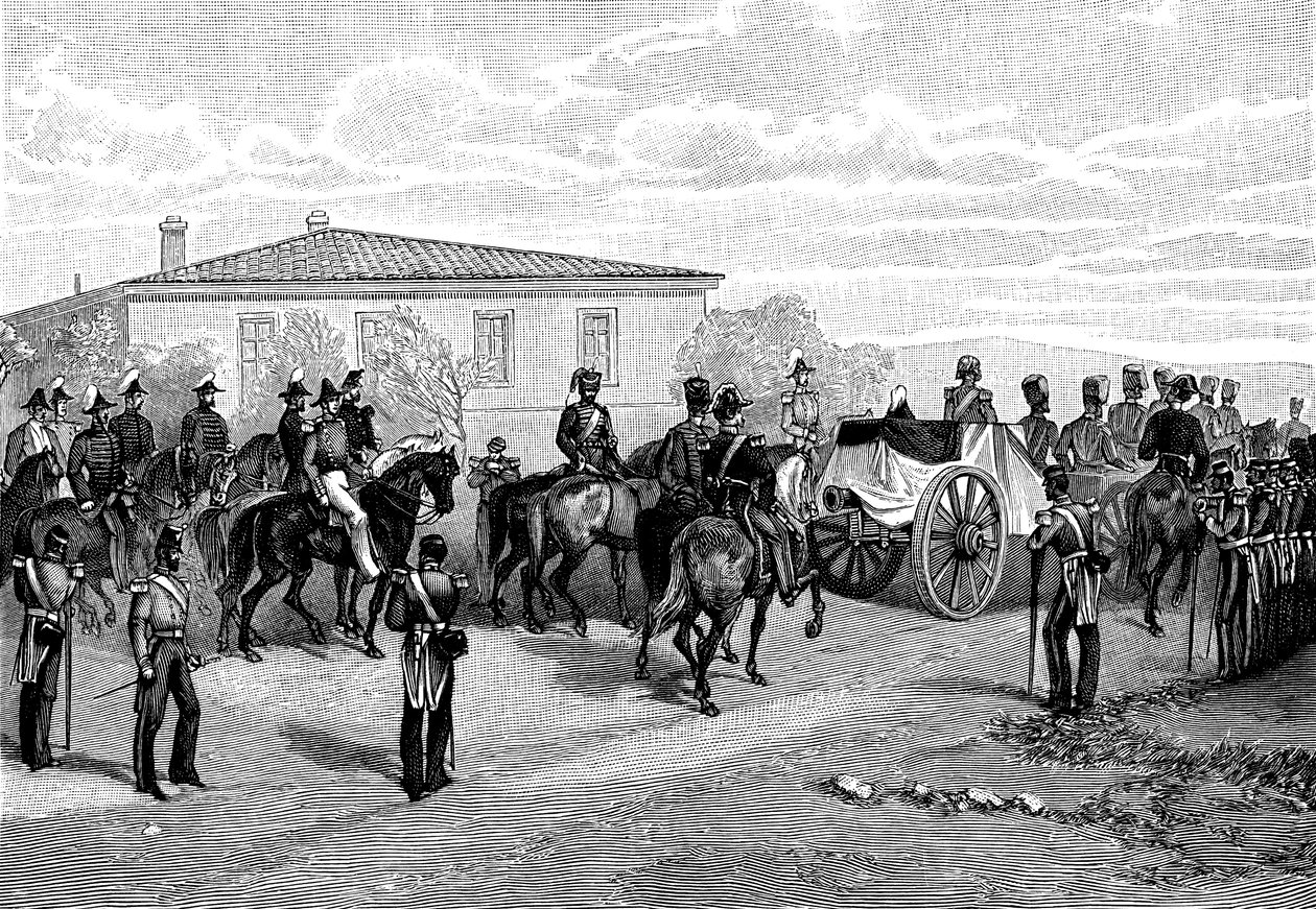دفن اللورد راجلان بالقرب من سيفاستوبول ، شبه جزيرة القرم ، روسيا ، 1855. بواسطة وليام كريميا سيمبسون