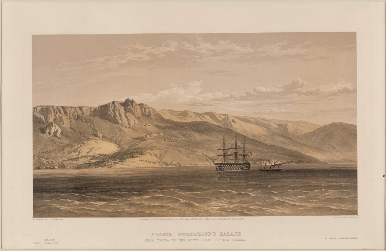 منظر لقصر فورونتسوفس ، 1855 بواسطة وليام كريميا سيمبسون