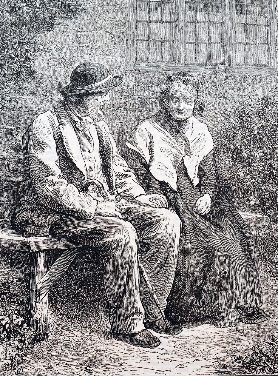 زوجان عجوزان. بقلم ويليام سمول (1843-1929) رسامًا إنجليزيًا. 1880 (نقش) بواسطة وليام سمول