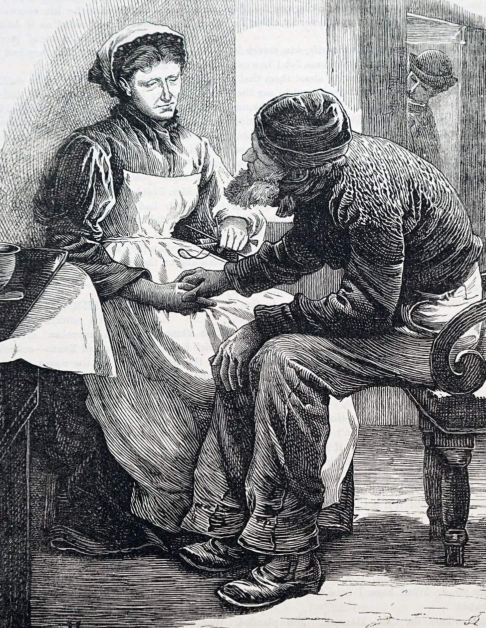 زوجان عجوزان. بقلم ويليام سمول (1843-1929) رسامًا إنجليزيًا. 1880 (نقش) بواسطة وليام سمول
