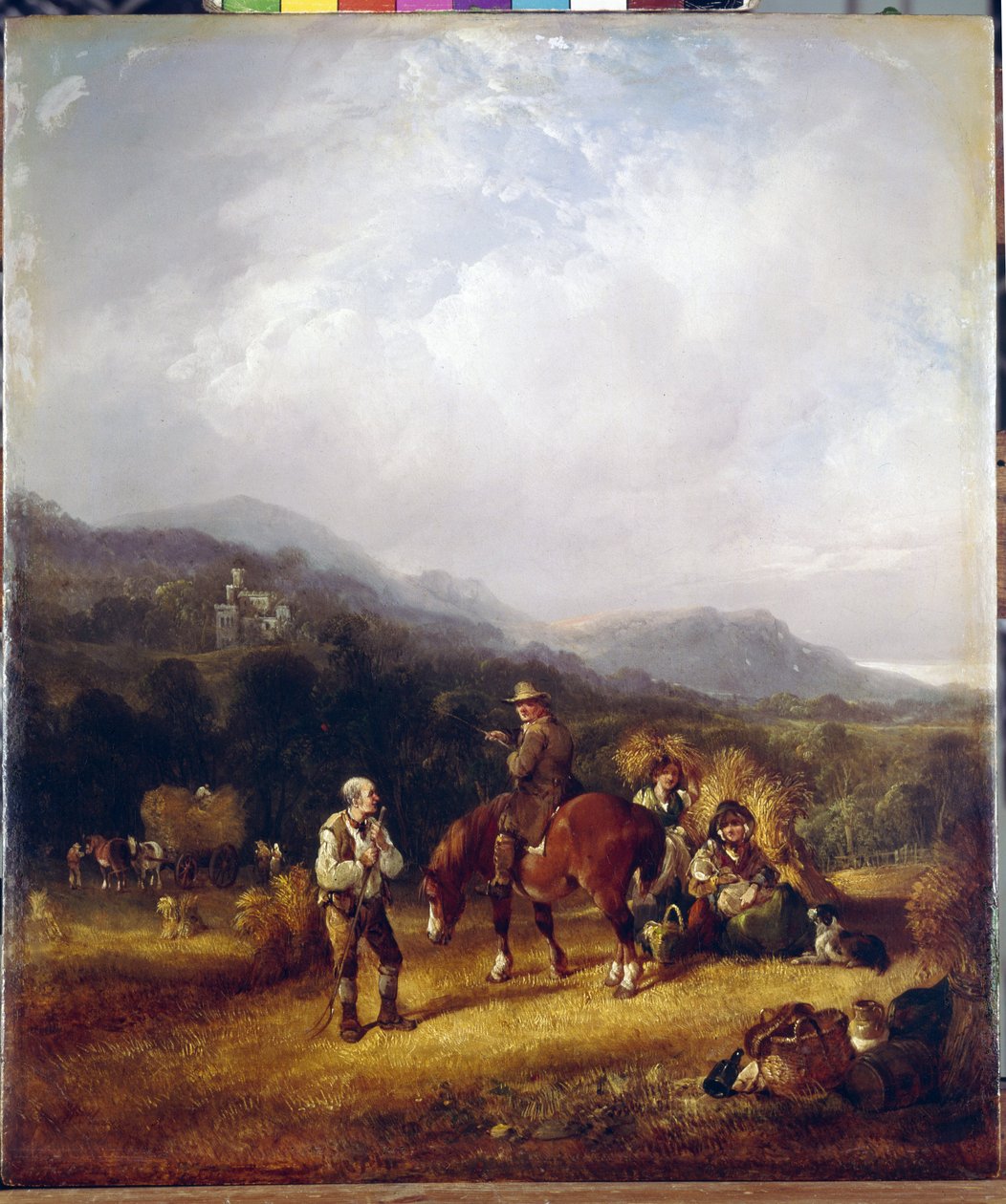 حصاد القمح. عمل ويليام الأول شاير (1788-1879) ، زيت على كرتون. الفن الإنجليزي في القرن التاسع عشر ، المناظر الطبيعية ، مشهد النوع. متحف الأرميتاج ، سانت بطرسبرغ. بواسطة وليام سنر. شاير