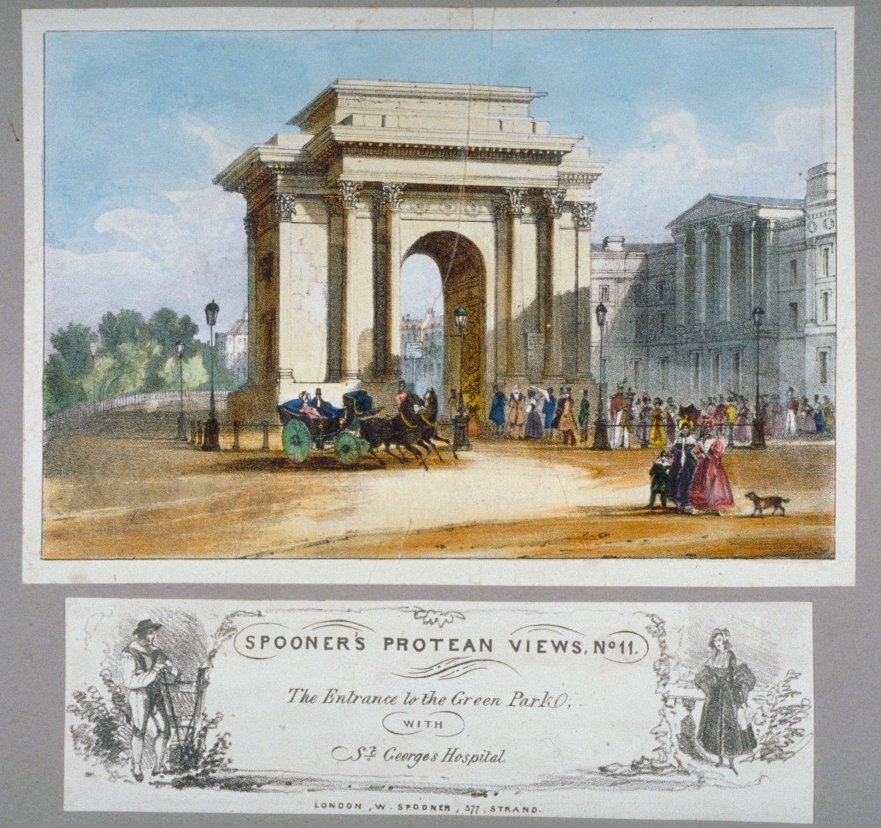 هايد بارك كورنر ، لندن ، c1835. بواسطة وليام سبونر
