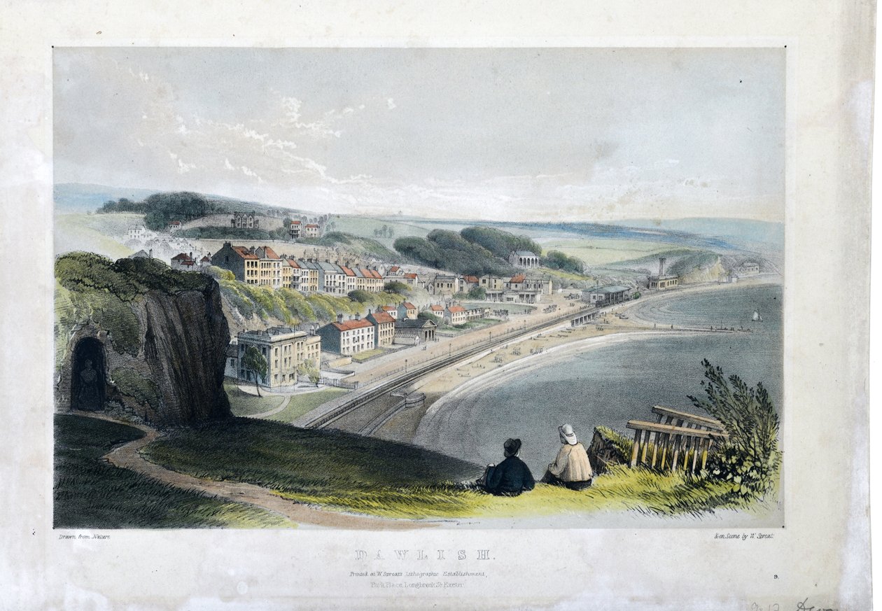 Dawlish c1845 (طباعة حجرية ملونة يدويًا على ورق) بواسطة وليام سبريت