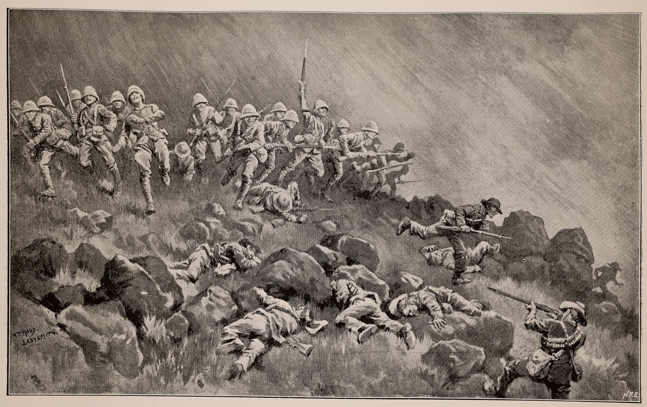 الهجوم الكبير على Ladysmith: Devons Clearing Wagon Hill بواسطة وليام ت. مود