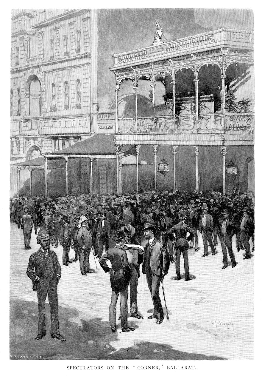 المضاربون على الزاوية ، بالارات ، أستراليا ، 1886 بواسطة وليام توماس سميدلي