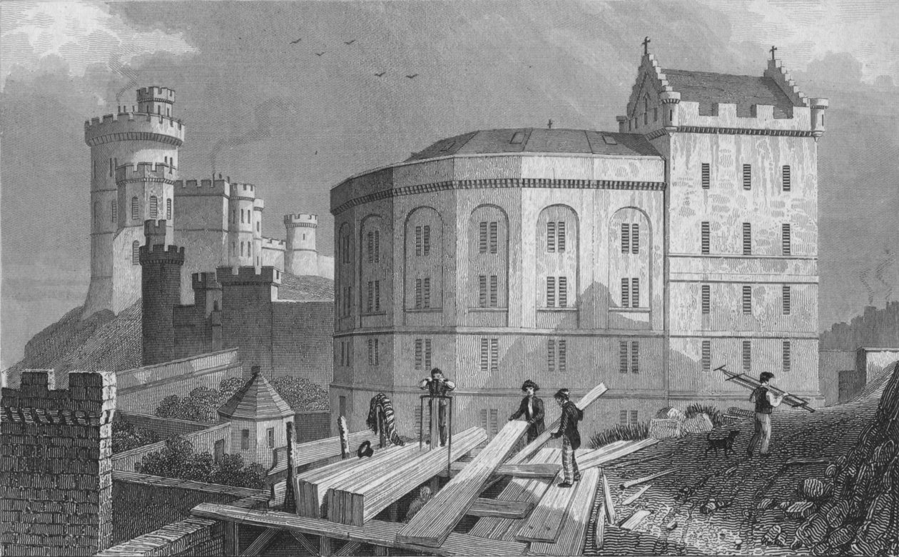 الطرف الشرقي من Bridewell ، وسجن حكام السجون ، إدنبرة ، 1829 بواسطة وليام تومبلسون