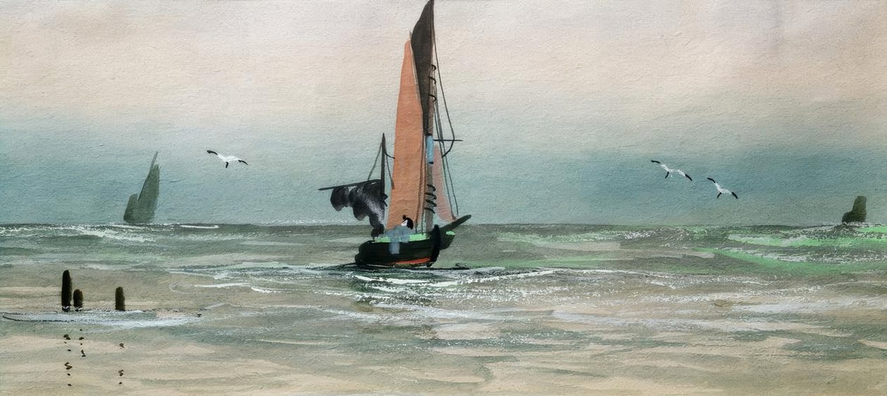 Seascape &39;، ألوان مائية ، 10،6 × 23،8 سم بواسطة جوزيف مالورد وليام تورنر