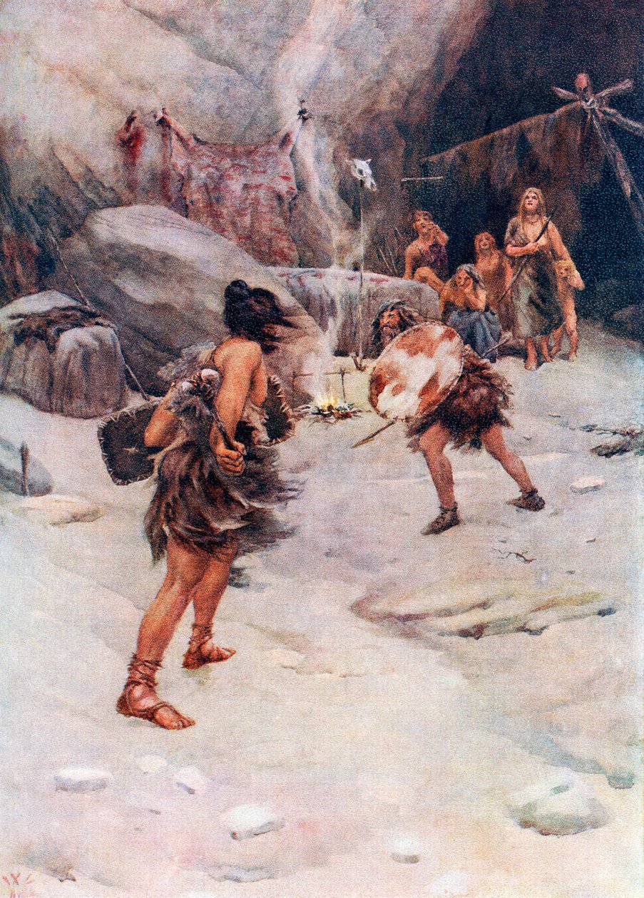 رجل ما قبل التاريخ ، من Hutchinson History of the Nations ، حانة 1915 بواسطة وليام دبليو (بعد) كولينز