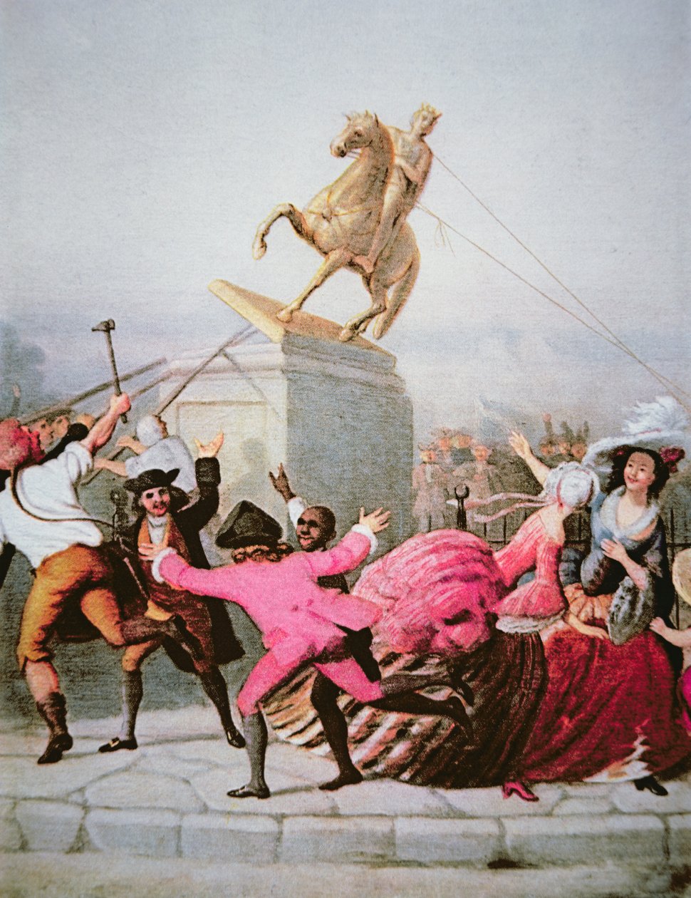 New York patriots pull down the statue of George III at Bowling Green, 9th July 1776 بواسطة سيفيريني سيفيريني