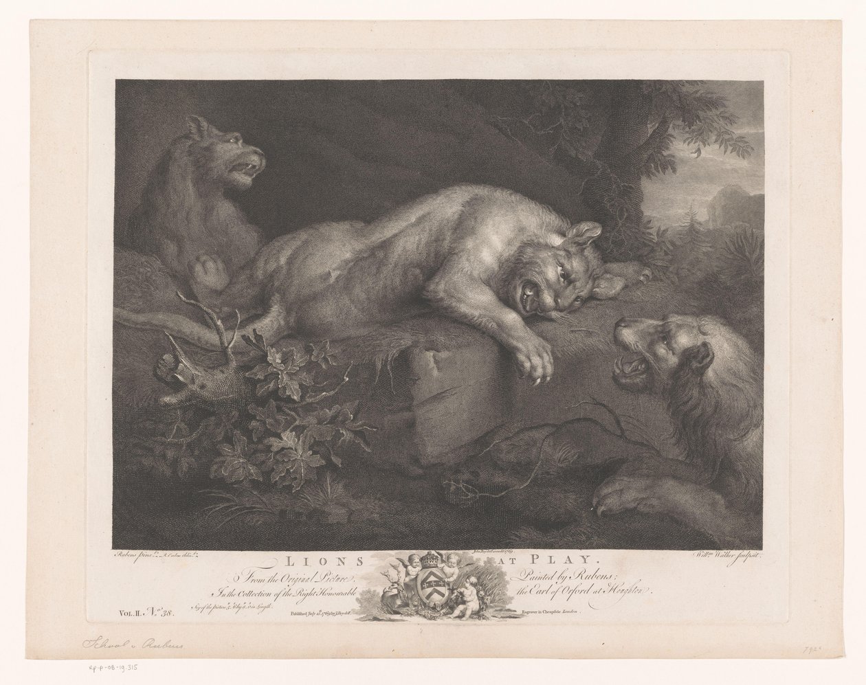 دري سبيليندي لوين الأسود في اللعب (العنوان على الكائن) Schilderijen uit The Houghton Gallery (عنوان السلسلة) معرض هوتون (عنوان المسلسل) بواسطة وليام ووكر
