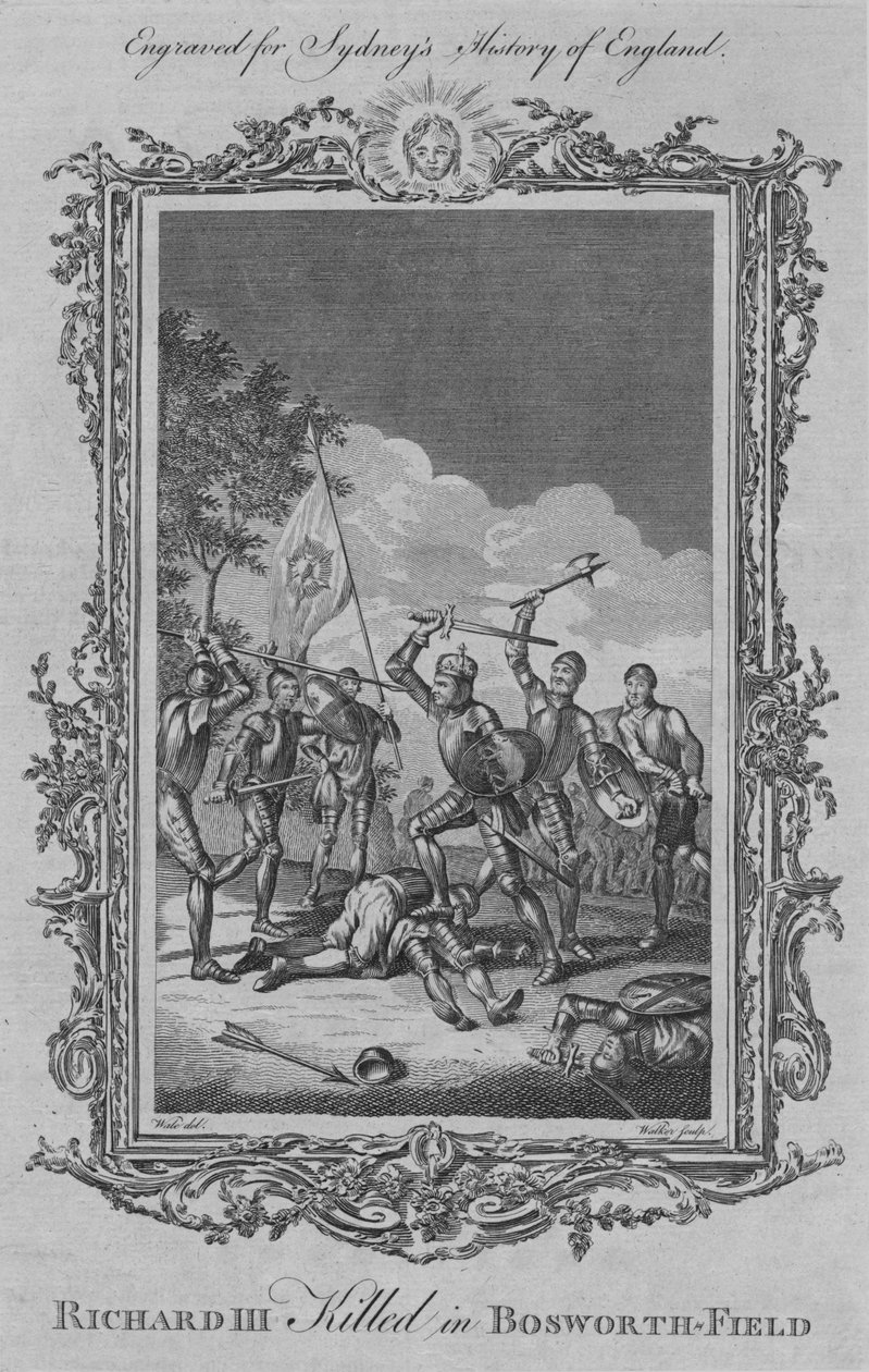 قتل ريتشارد الثالث في بوسورث فيلد ، 1773. بواسطة وليام ووكر
