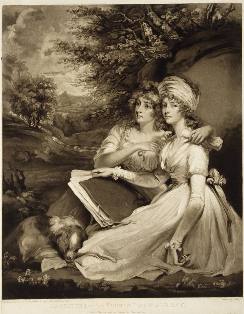 بنات السير توماس فرانكلاند ، بارونيت ، 1797 (mezzotint بالحبر البني) بواسطة وليام وارد
