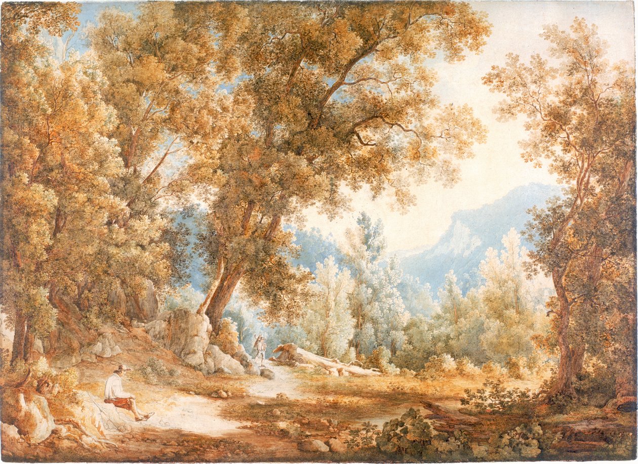منظر طبيعي بالأشكال ، حوالي 1807-1820 (ألوان مائية) بواسطة وليام ويستال
