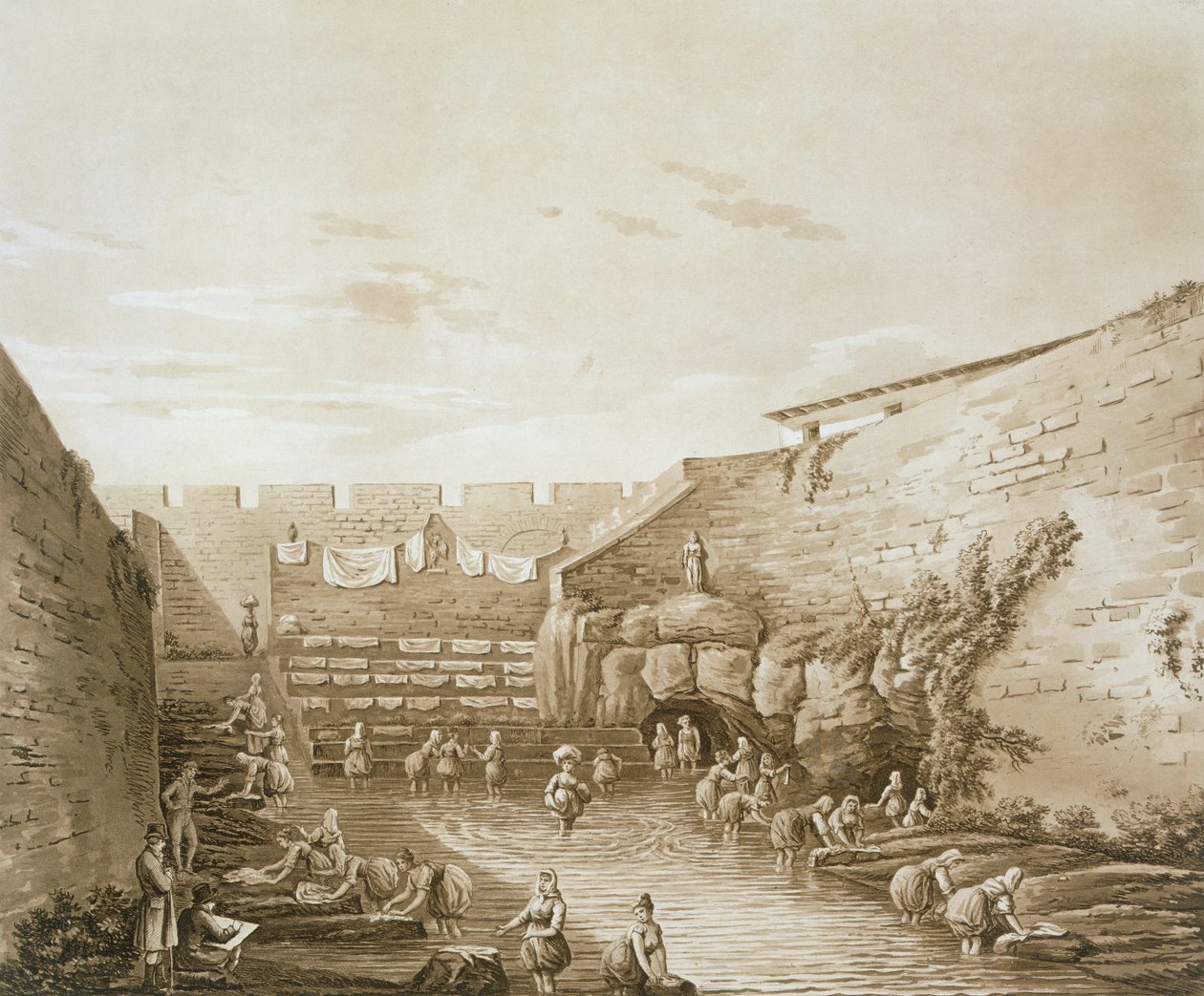 الغسالات في نافورة أريثوزا ، حانة. 1807. بواسطة وليام ويلكينز