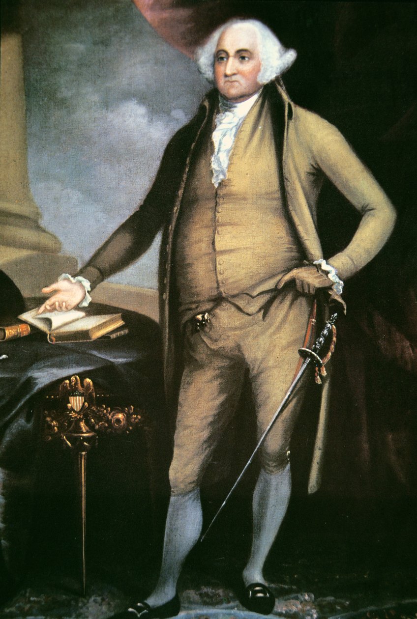 President John Adams (1735-1826) (colour litho) بواسطة وليام وينستانلي