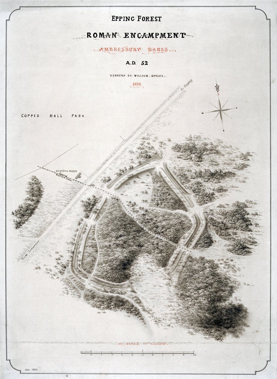 المعسكر الروماني في Epping Forest ، إسيكس ، 1876 بواسطة وليام دي أويلي