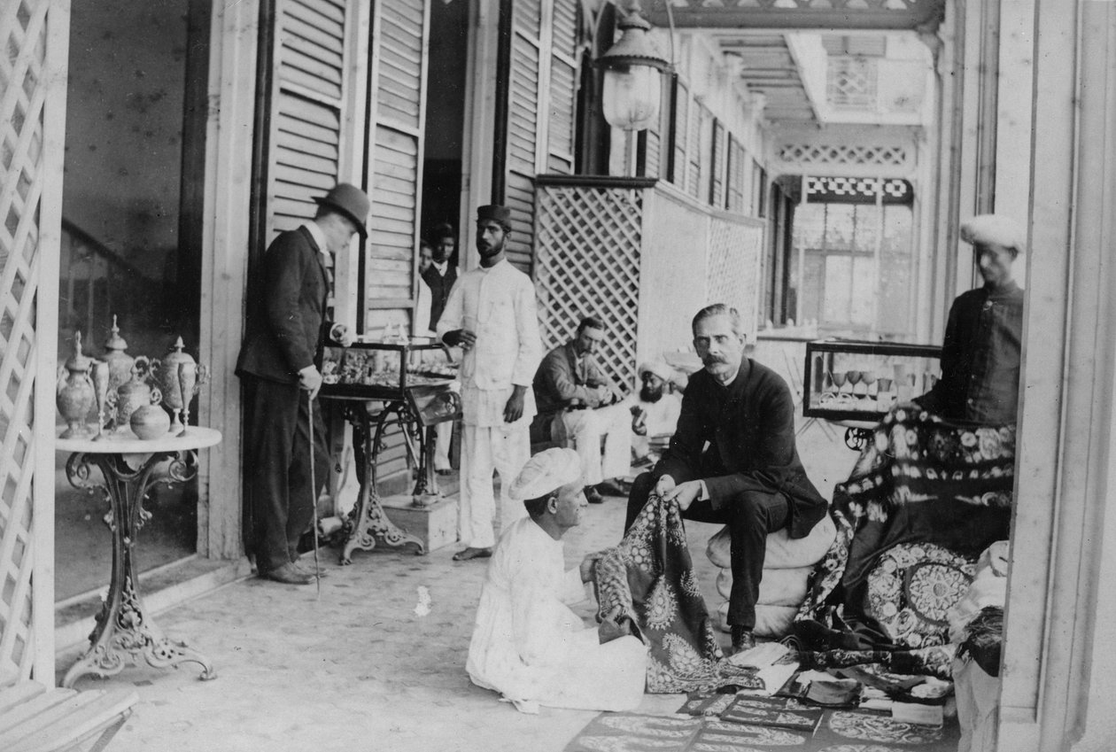 بومباي: فيراندا من فندق واتسون ، 1870 بواسطة ويلوبي والاس هوبر