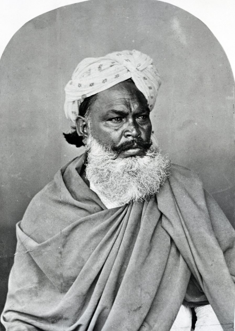 صورة لرجل هندي ، من "أزياء وشعب الهند" ، عام 1860 بواسطة ويلوبي والاس هوبر