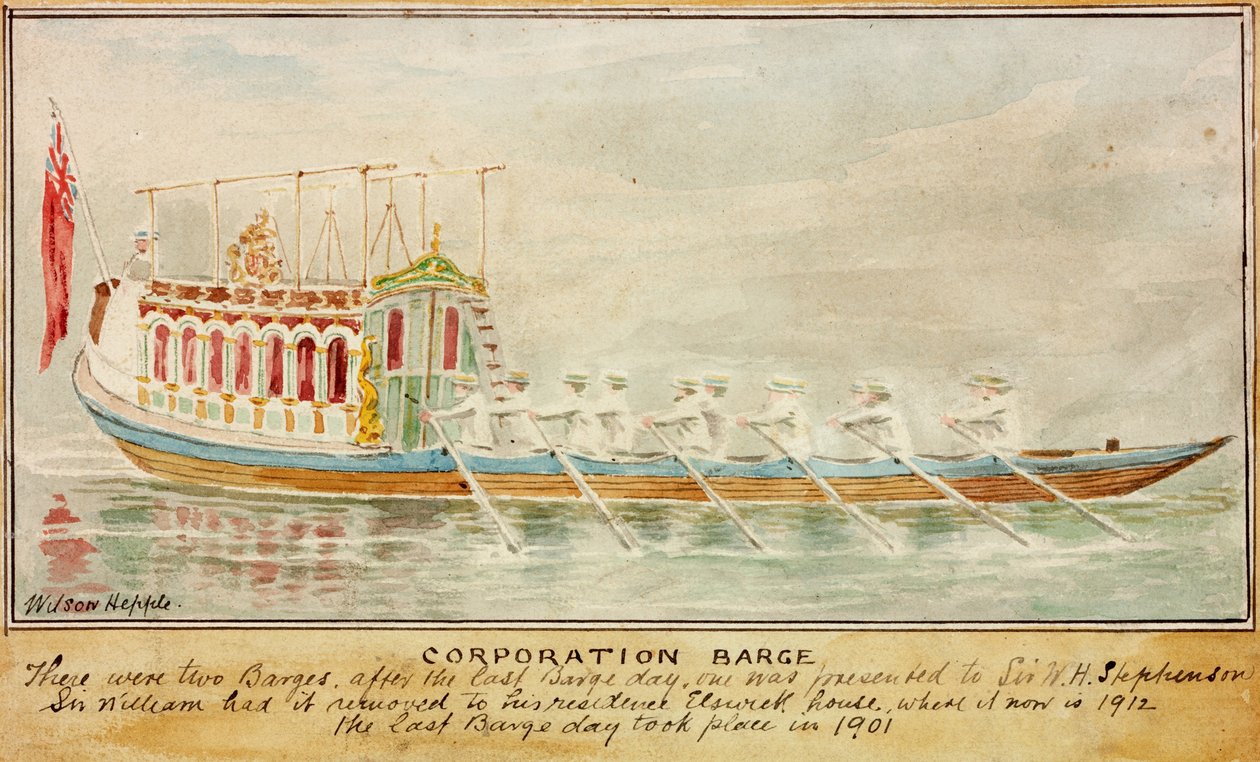 The Corporation Barge (حبر وألوان مائية على ورق) بواسطة ويلسون هيبل