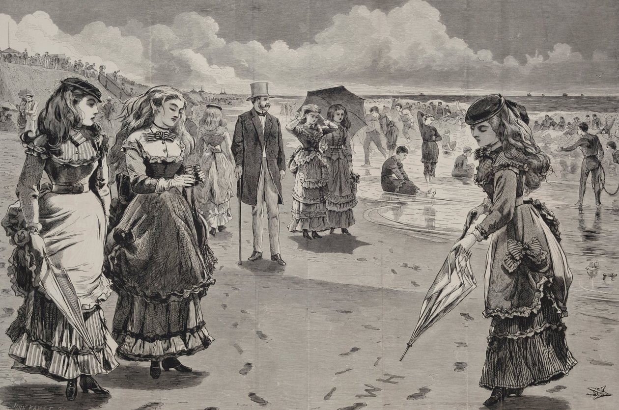 الشاطئ في لونغ برانش ، تم نشره كمكمل فني إلى Appletons Journal ، 21 أغسطس 1869 بواسطة وينسلو هومر