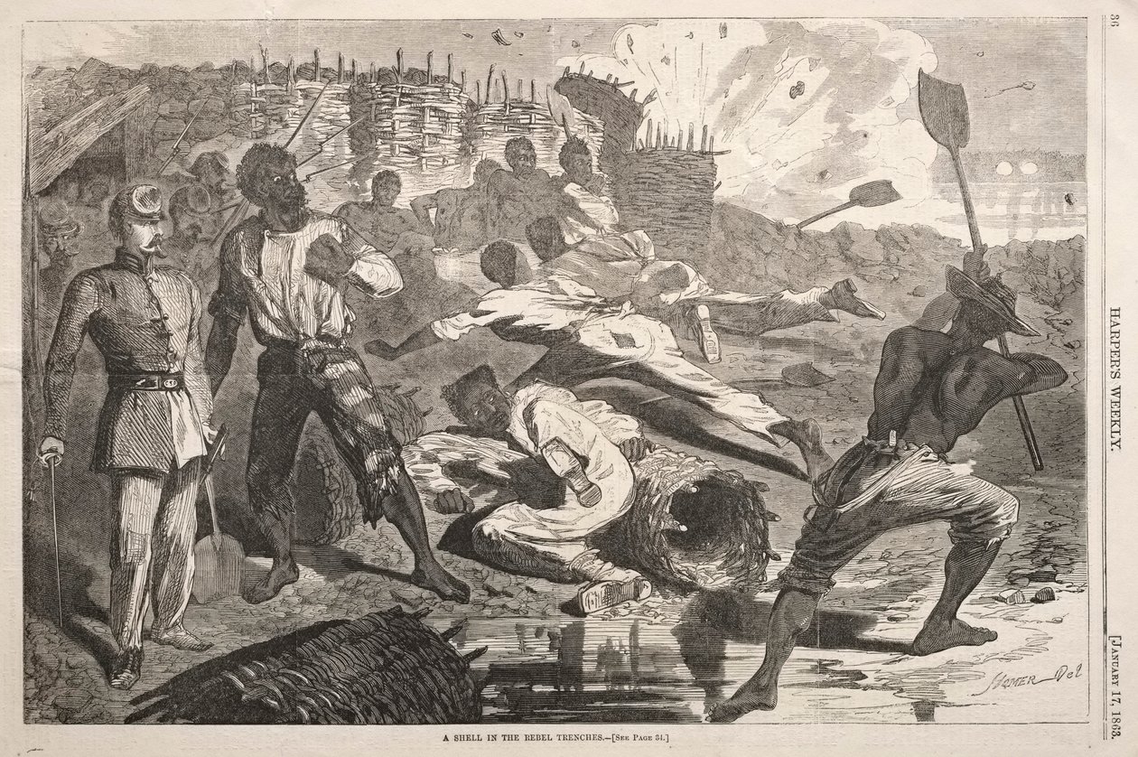 قذيفة في خنادق المتمردين 1863. بواسطة وينسلو هومر