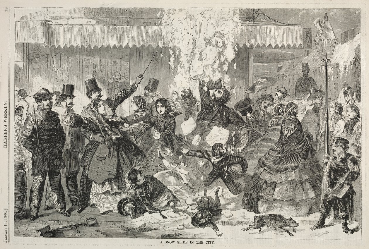 زلاجة ثلجية في المدينة ، 1860. بواسطة وينسلو هومر