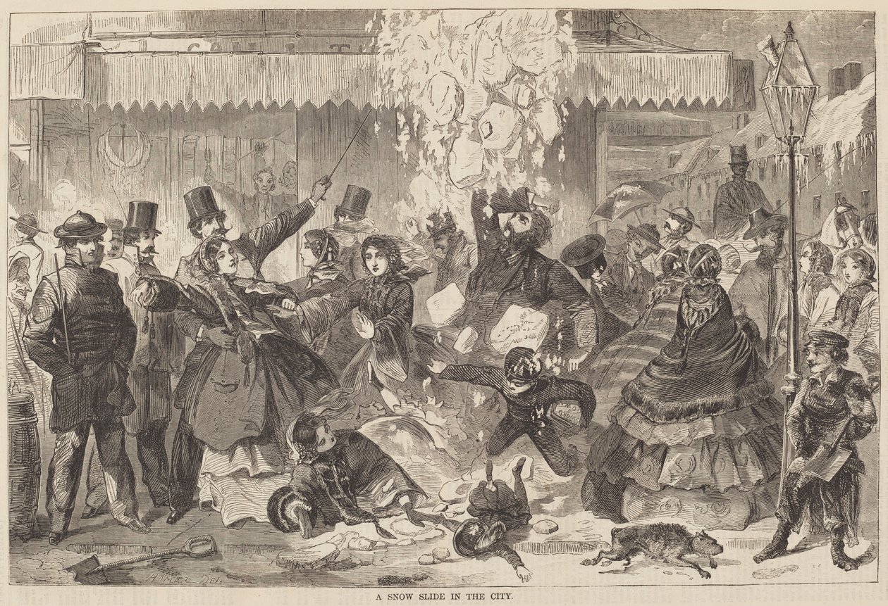 شريحة ثلجية في المدينة ، نُشرت عام 1860. بواسطة وينسلو هومر
