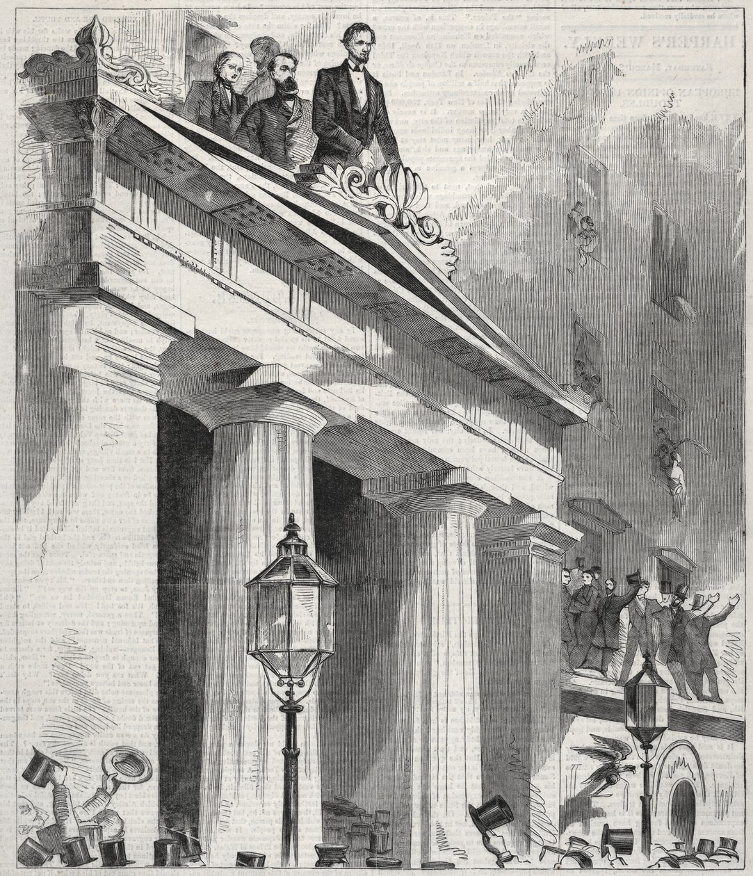 أبراهام لنكولن ، الرئيس المنتخب ، يخاطب الناس من شرفة أستور هاوس ... ، 1861. بواسطة وينسلو هومر