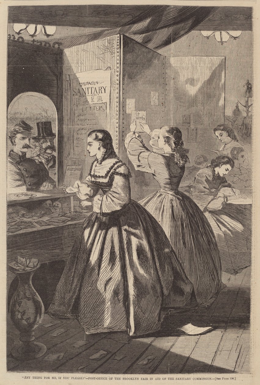 أي شيء لي ، إذا كنت من فضلك - مكتب بريد معرض بروكلين في مساعدة من ... ، تم نشره عام 1864 بواسطة وينسلو هومر