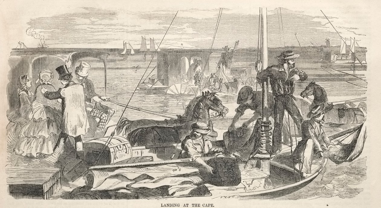 اسكتشات اجتماع المخيم: الهبوط في الرأس ، 1858. بواسطة وينسلو هومر