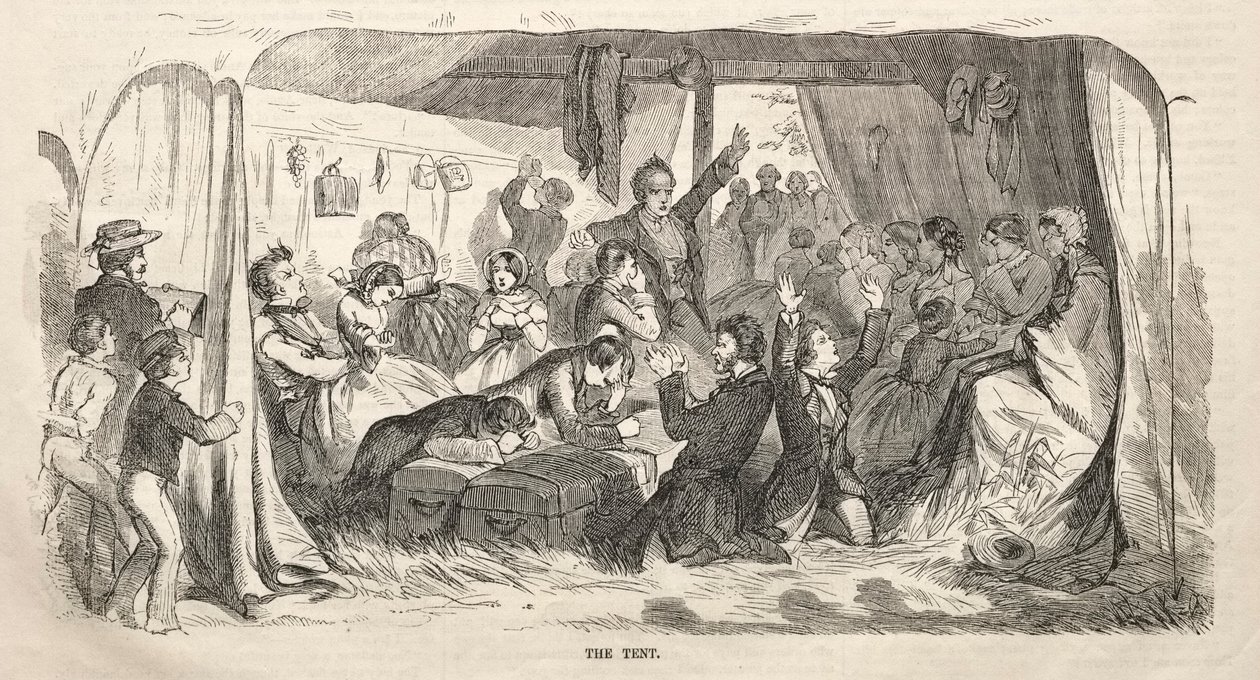اسكتشات اجتماع المخيم: الخيمة ، 1858. بواسطة وينسلو هومر
