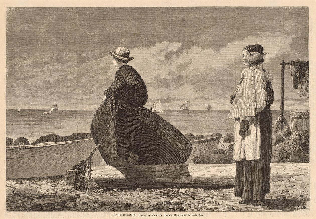 مجيء أبي! ، نُشر عام 1873. بواسطة وينسلو هومر