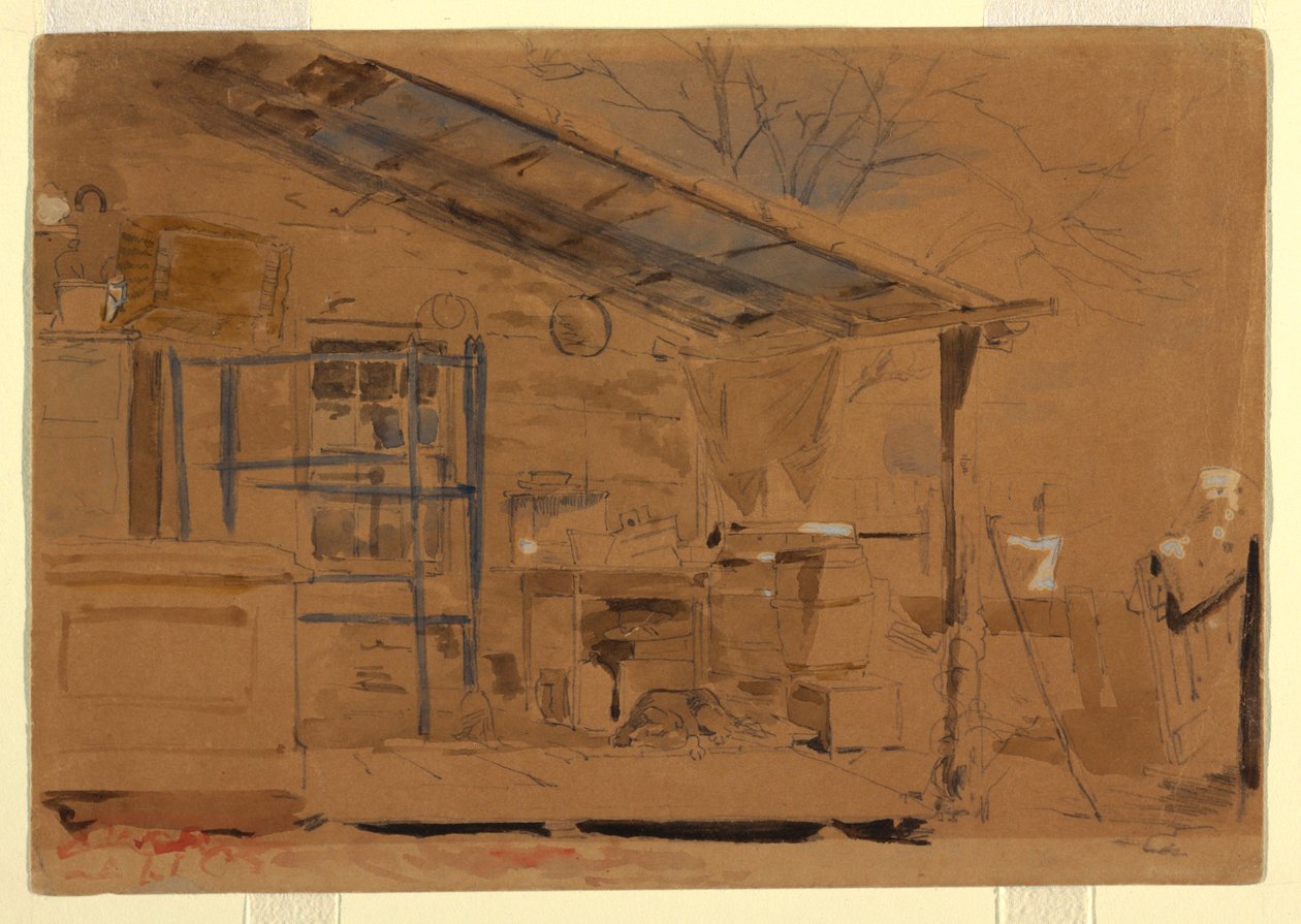 رسم، منزل مع شرفة، حوالي 1858-60 بواسطة وينسلو هومر