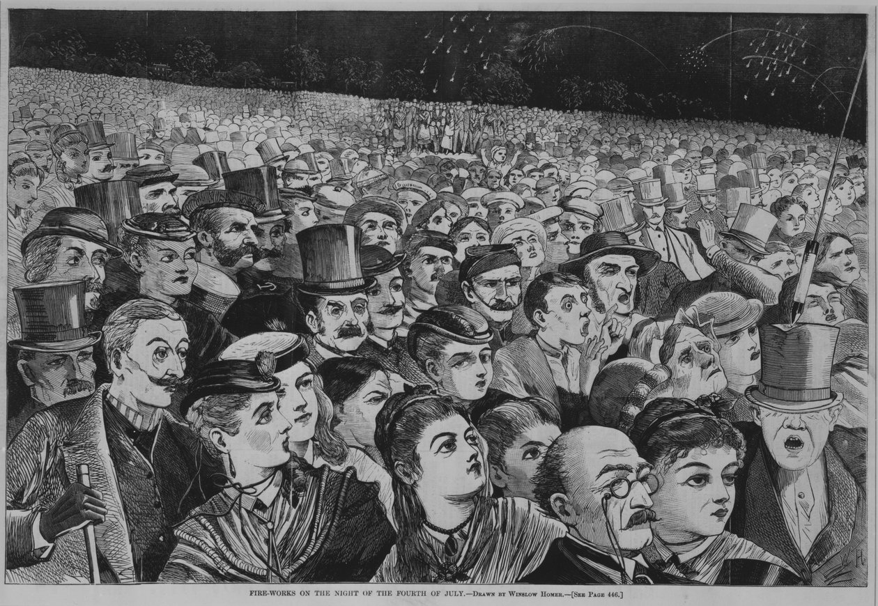 أعمال حريق في ليلة الرابع من يوليو 1868 (نقش الخشب) بواسطة وينسلو هومر