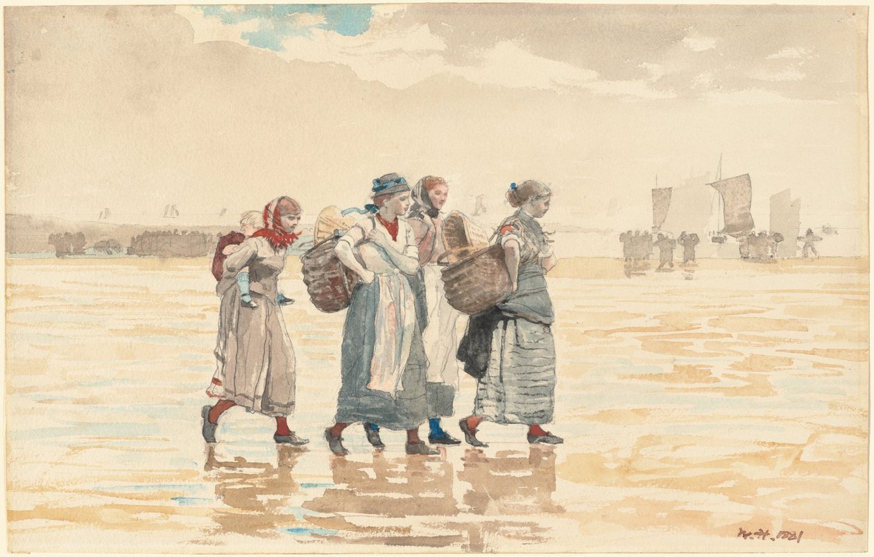 أربع نساء على الشاطئ ، 1881. بواسطة وينسلو هومر