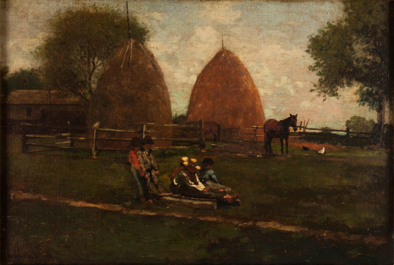 أكوام القش والأطفال ، 1874. بواسطة وينسلو هومر