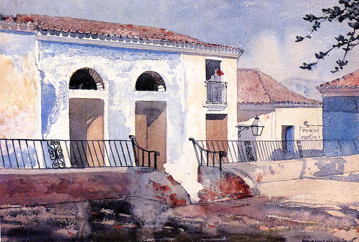 منزل في سانتياغو ، كوبا ، c.1885 (مرحاض على ورق على متن الطائرة) بواسطة وينسلو هومر