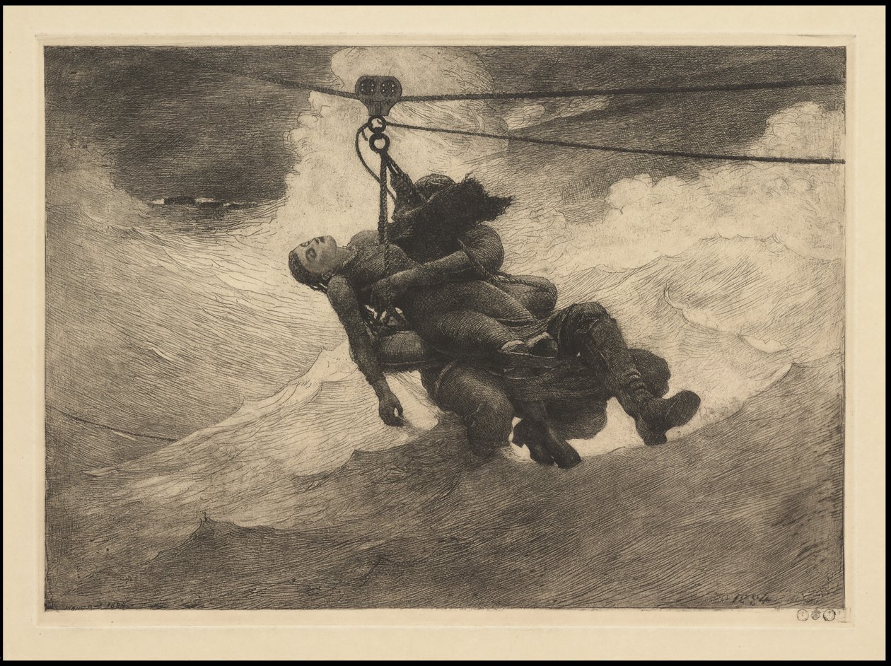 خط الحياة ، 1884 ، ربما طبعت c.1940 بواسطة وينسلو هومر