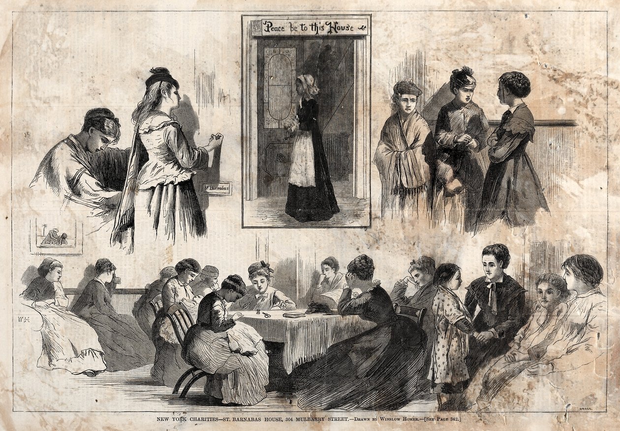 نيويورك الخيرية - بيت سانت بارناباس ، 304 شارع مولبيري ، 1874. بواسطة وينسلو هومر