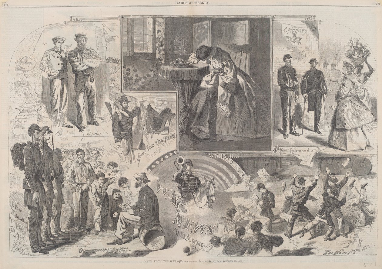 أخبار من الحرب ، نُشرت عام 1862. بواسطة وينسلو هومر