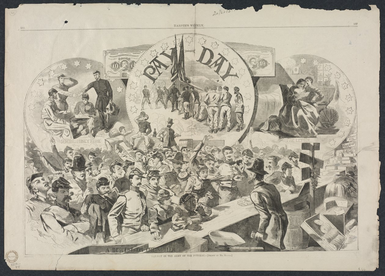 يوم الدفع في جيش بوتوماك ، 1863. بواسطة وينسلو هومر