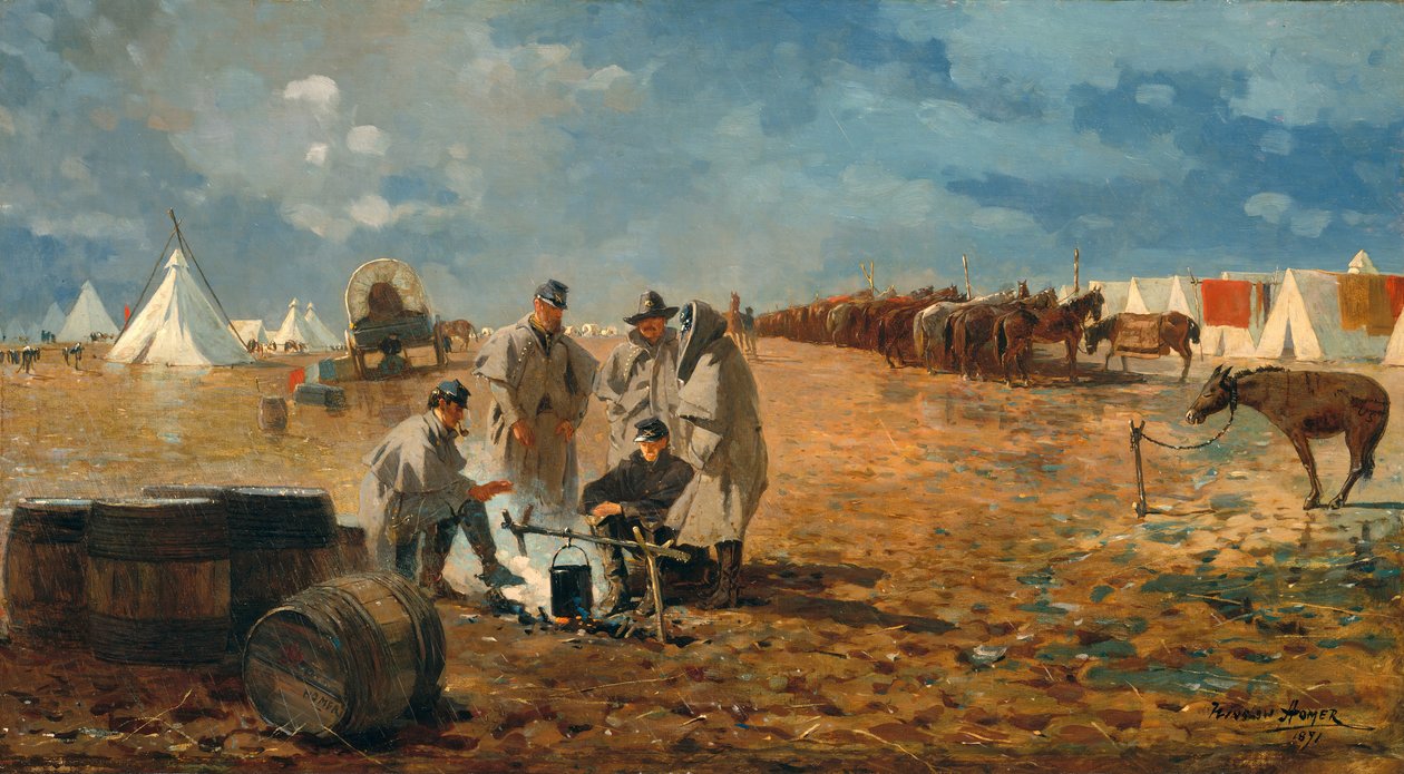 يوم ممطر في المخيم ، 1871. بواسطة وينسلو هومر