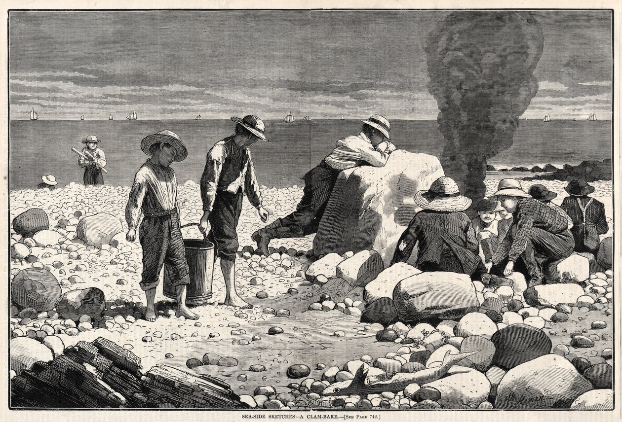 رسومات البحر - A Clam-Bake ، 1873. بواسطة وينسلو هومر