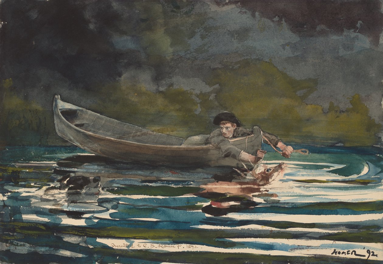 رسم تخطيطي لـ Hound and Hunter ، 18911892. بواسطة وينسلو هومر