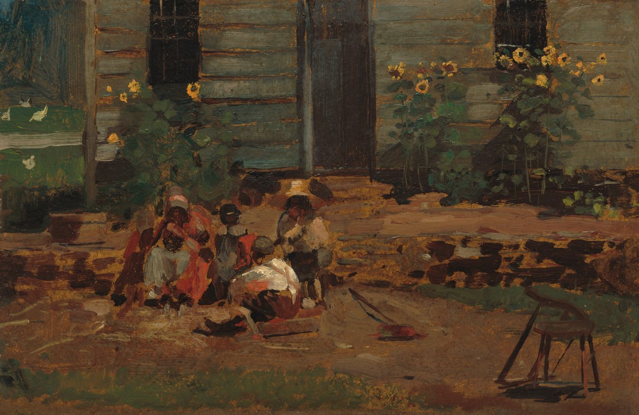 رسم تخطيطي لساحة كوخ ، ج. 1876. بواسطة وينسلو هومر