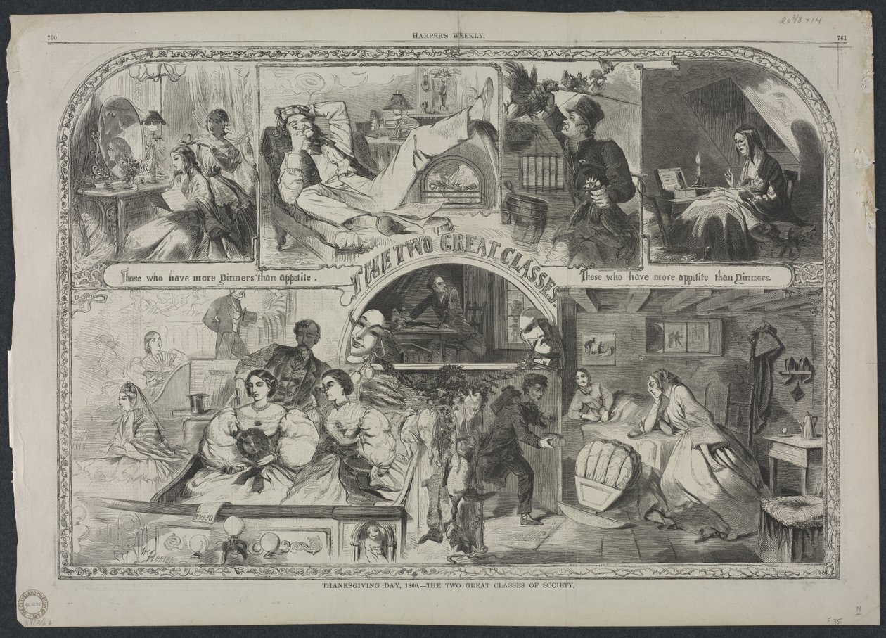 يوم عيد الشكر ، 1860 - فئتا المجتمع العظيمتان ، 1860. بواسطة وينسلو هومر